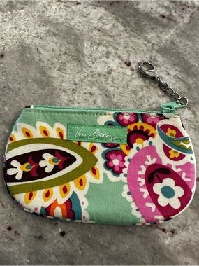 Vera Bradley Zip Clip ID Holder Coin Purse  Tutti Frutti pattern